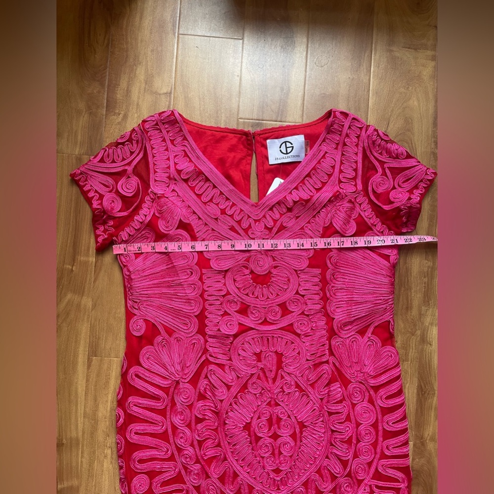 JS Collections Pink Ruffled Maxi Gown - Picture 9 of 15